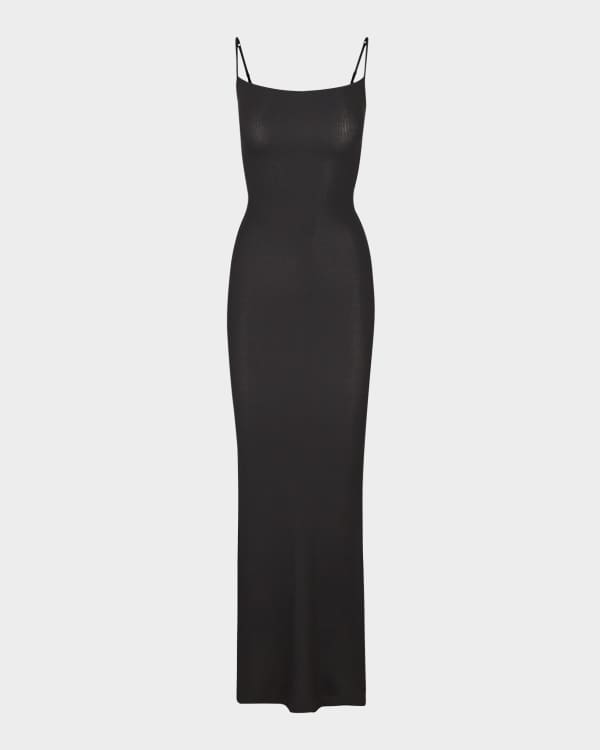 skims lounge ribbed long sleeve maxi dress Skims Lounge Ribbed Long Sleeve Maxi Dress In Oxide