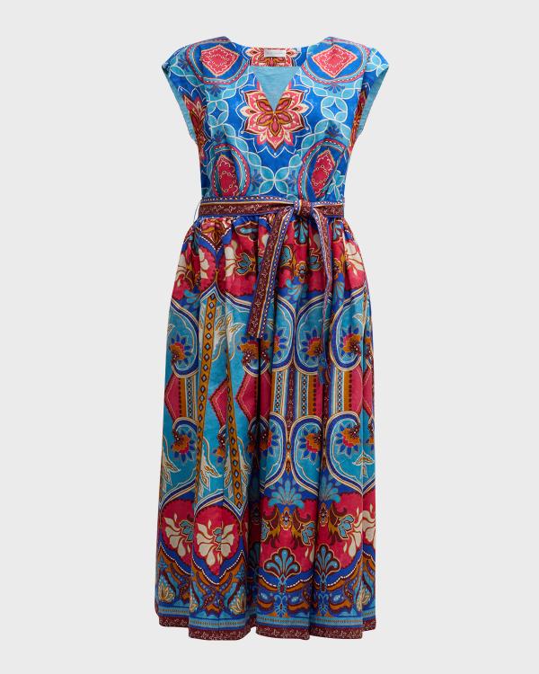 elie tahari the raquel paisley midi dress The Raquel Paisley Long Sleeve Midi Dress (Women)