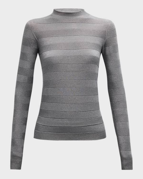 Aemi + Co Mock Neck Lace Long Sleeve Knit Top main image 1