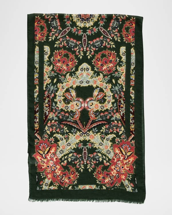 スカーフ Etro Floral Pattern Cashmere Blend Scarf Etro Floral Patterned Cashmere-Blend Scarf | Neiman Marcus