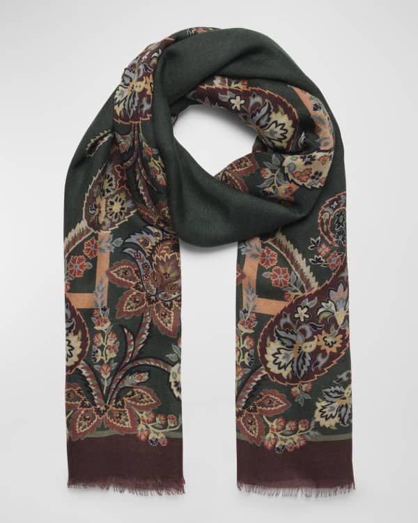 Etro Tosca Paisley-Print Silk Scarf | Neiman Marcus