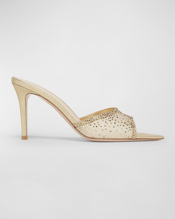 Gianvito Rossi Bijoux Metallic Puffy Mule Sandals Neiman Marcus