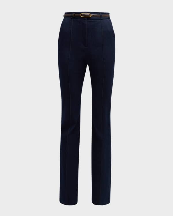 Nicole Miller Two Way Stretch Pintuck Flare Pants Neiman Marcus