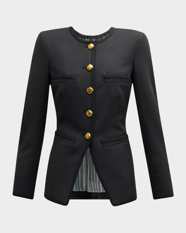 Cinq a Sept Dillon Cropped Velvet Jacket Neiman Marcus