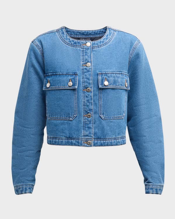 Veronica Beard Cordell Tailored Denim Jacket Neiman Marcus