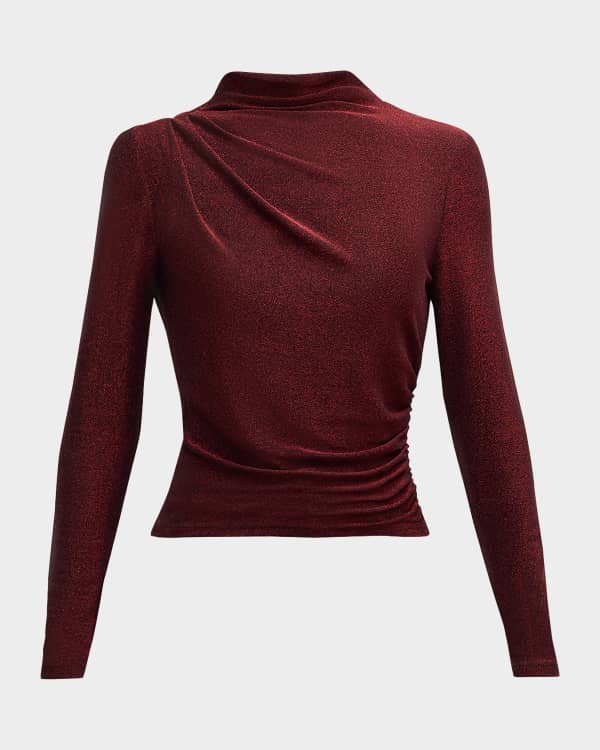 Veronica Beard Mally Ruched Knit Tie Dye Turtleneck Top Neiman Marcus