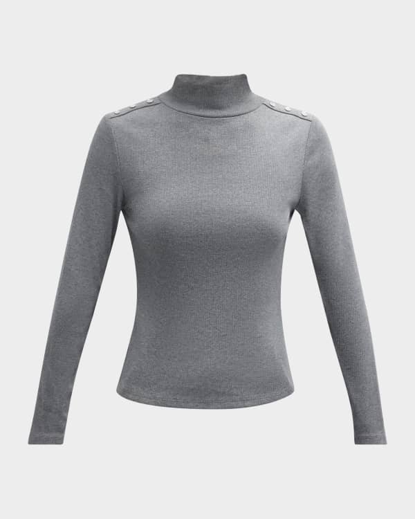 Milly Crystal-Embellished Cutout Knit Top | Neiman Marcus