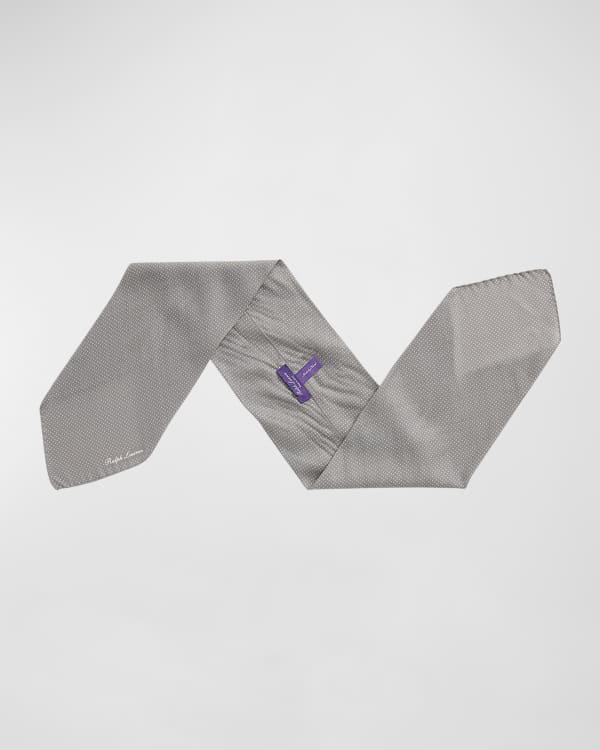 Ralph Lauren Purple Label Men's Dotted Silk Scarf | Neiman
