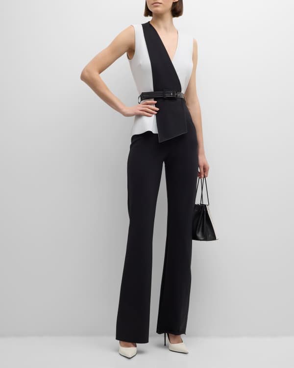 SIMKHAI Rebecca Recycled Twill Bustier Jumpsuit | Neiman Marcus