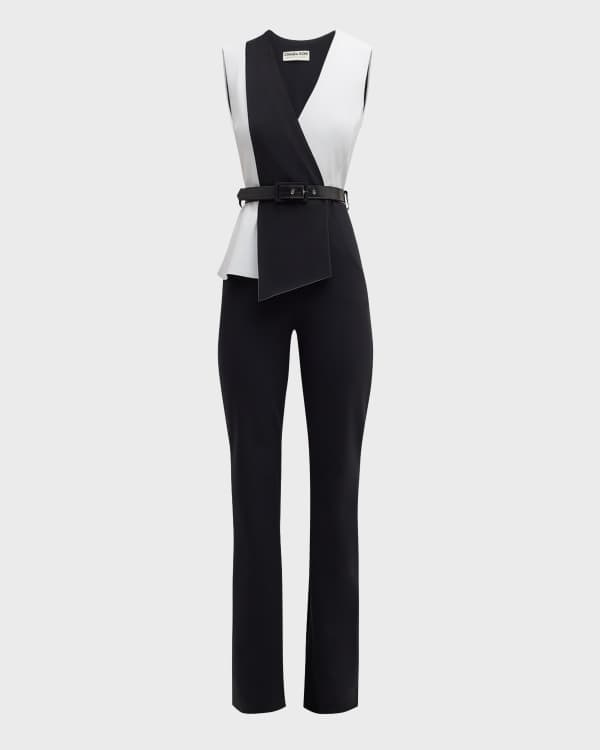 SIMKHAI Rebecca Recycled Twill Bustier Jumpsuit | Neiman Marcus