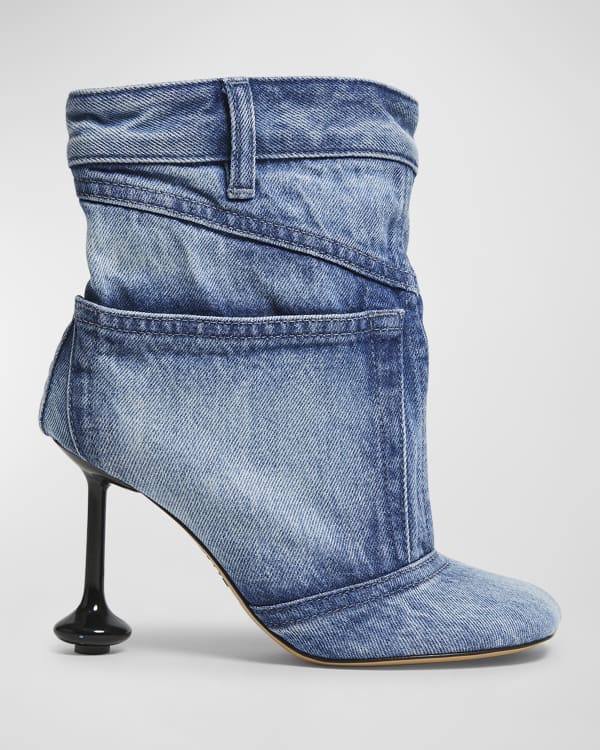 Dries Van Noten Calfskin Zip Platform Boots | Neiman Marcus
