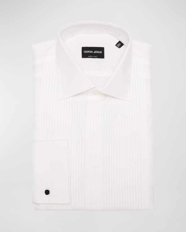Emporio Armani Men's Cotton Stretch Micro-Check Dress Shirt