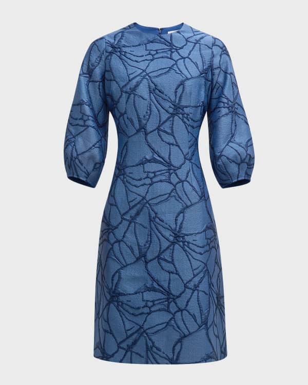 Tadashi Shoji Asymmetric Floral Jacquard Dress | Neiman Marcus