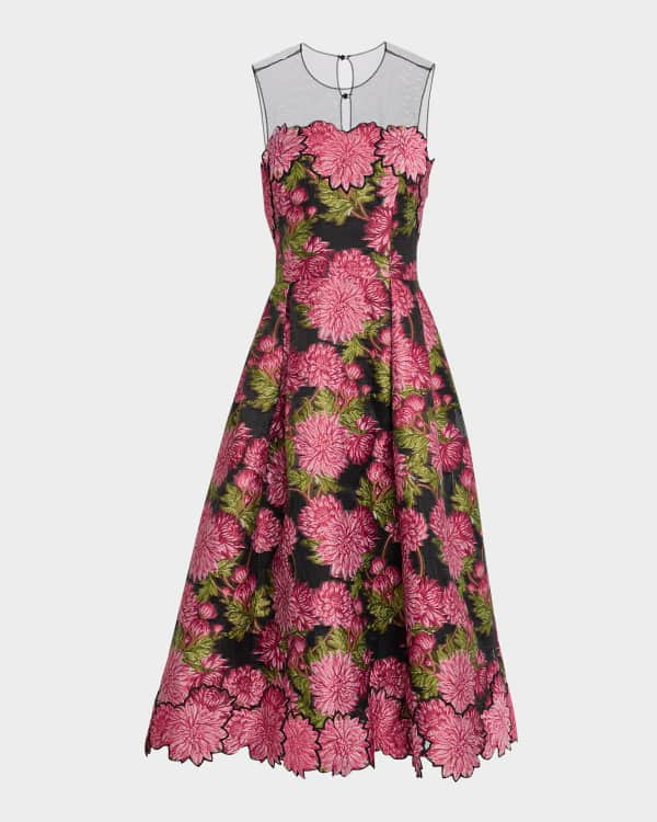 Marchesa Notte Beaded Tulle Floral Degrade Dress Neiman Marcus