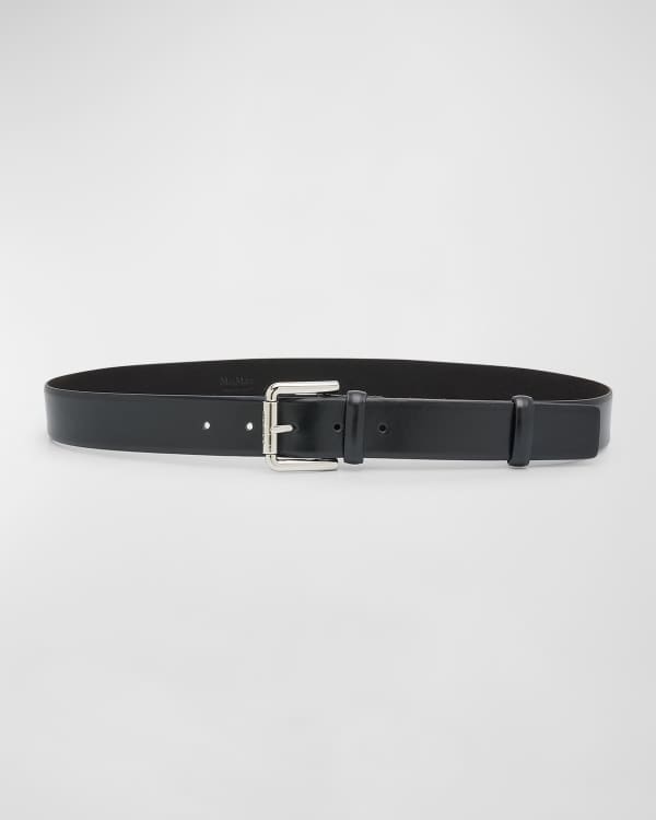 Max Mara Leather Monogram Belt | Neiman Marcus