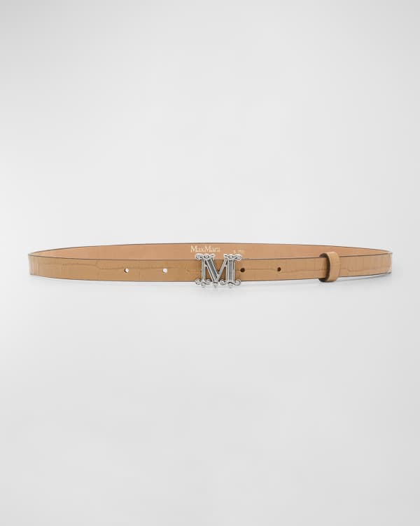Max Mara マックスマーラ NEWPLATE THIN BELT 2514501013600 L M Max Mara Newplate Thin Belt In Smooth Leather (Max Mara