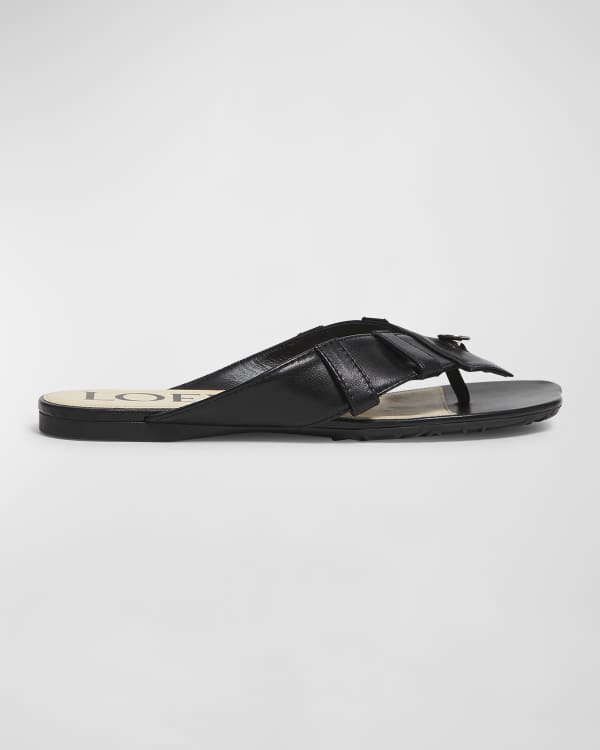 Petal Leather Anagram Slide Sandals