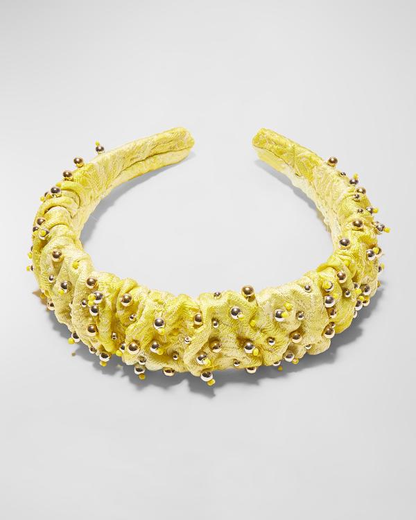 Lele Sadoughi Gretta Pearly Plisse Headband | Neiman Marcus