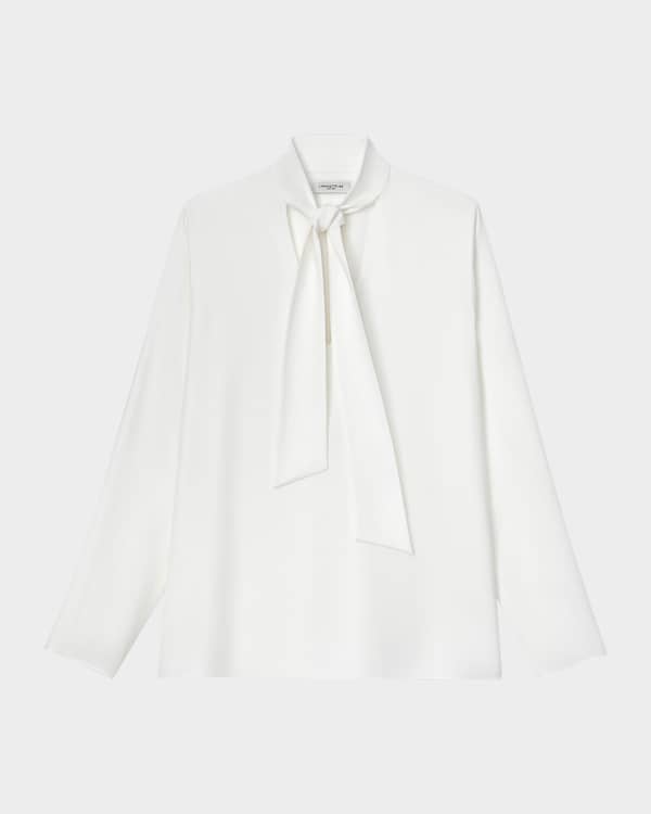 Frame The Silk Modern Tie Blouse