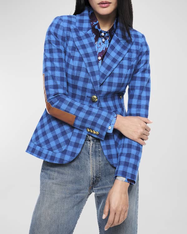 Smythe Tonal Check Cutaway Lounge Blazer Neiman Marcus