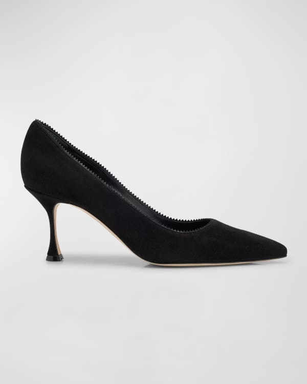 Manolo Blahnik Arriga Suede Mule Pump Neiman Marcus