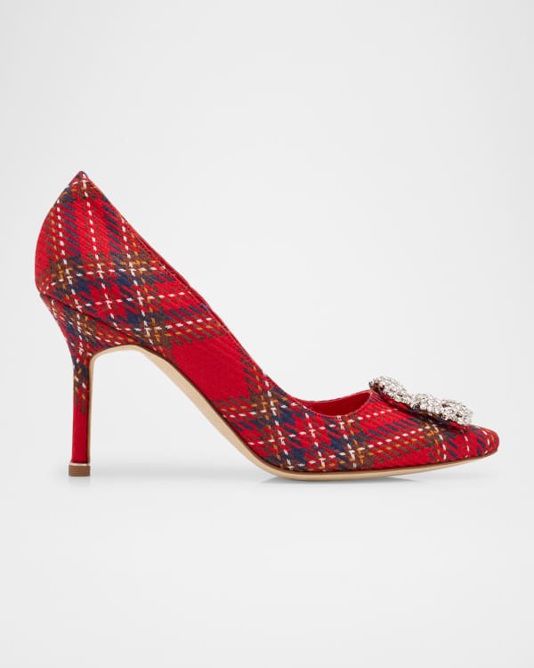 Burberry Aubri Vintage Check Pointed Canvas Pumps Neiman Marcus