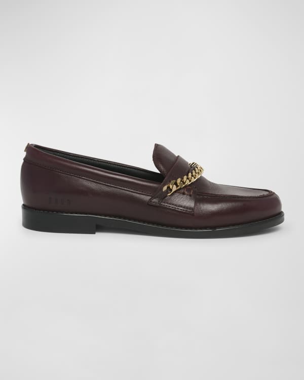 La Canadienne Celine Patent Chain Slip On Loafers Neiman Marcus