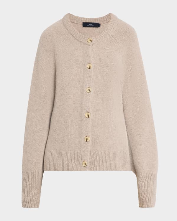 La Ligne Rib-Knit Crewneck Cardigan | Neiman Marcus