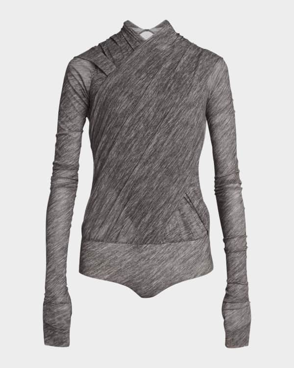 Koche Tulle Stud Long-Sleeve Bodysuit | Neiman Marcus