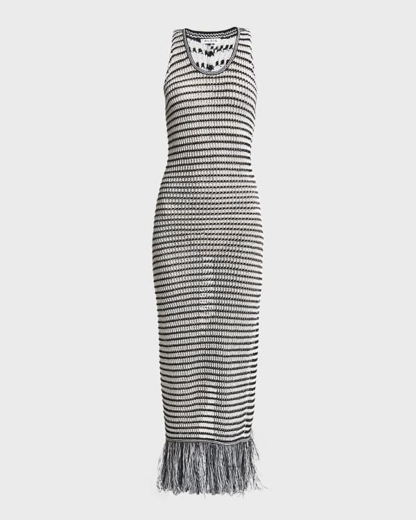 【送料&関税込】Loewe Knit-print Long Dress Loewe x Paula Ibiza Knit Rope Print Maxi Dress | Neiman Marcus