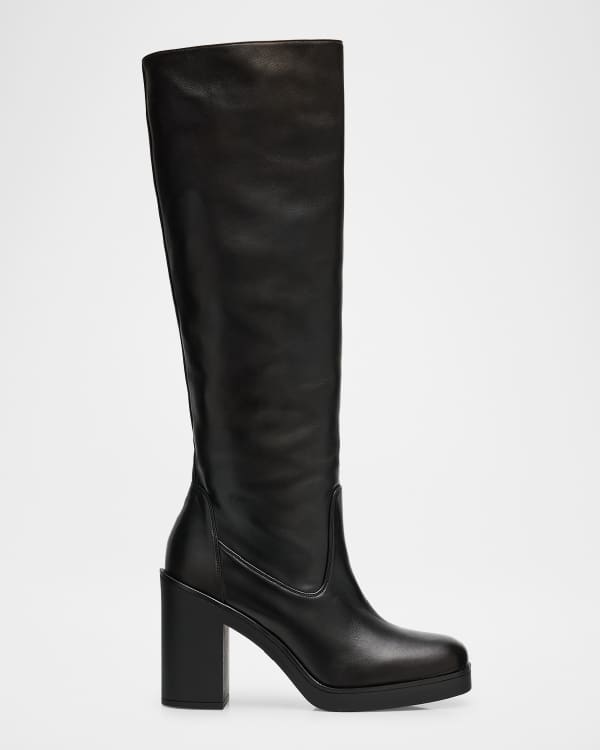 Taryn Rose Georgia Tall Leather Suede Riding Boots Neiman Marcus