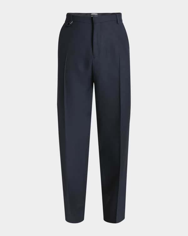 McQueen Men's 2-Pleat Baggy Wool Trousers | Neiman Marcus