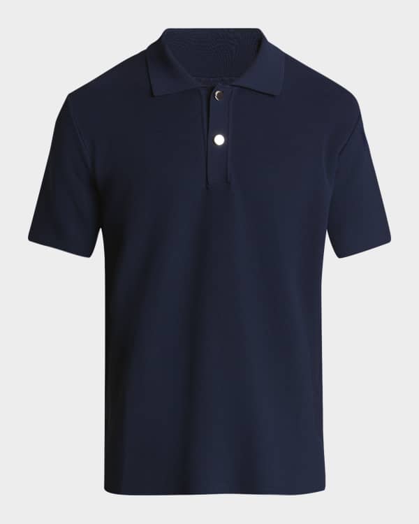 Homme Plisse Issey Miyake Men's Solid Pleated Polo Shirt | Neiman Marcus
