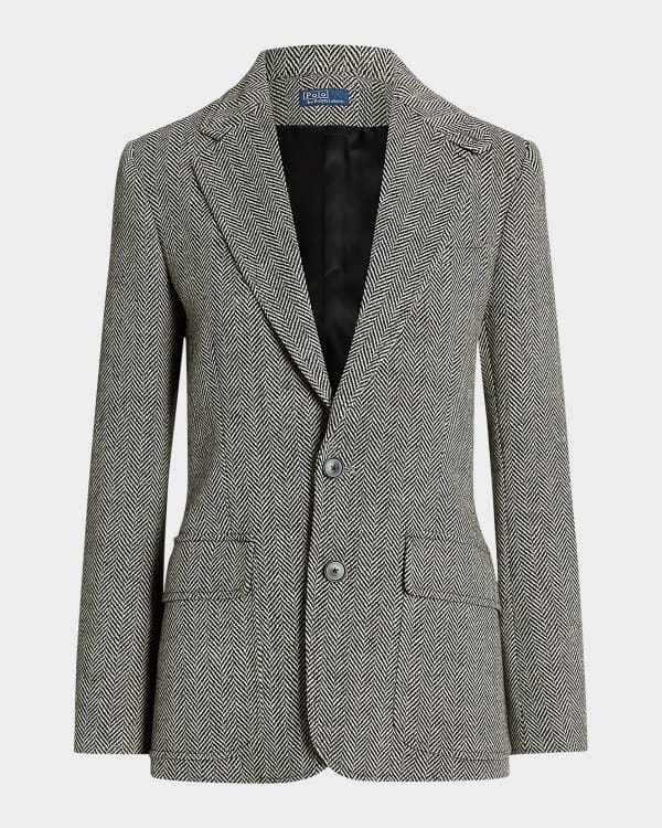 Smythe Striped Puff-Shoulder Blazer | Neiman Marcus