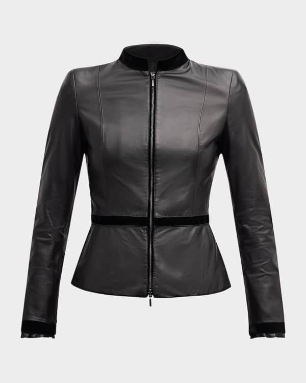 Neiman Marcus Quilted Long Leather Jacket Neiman Marcus