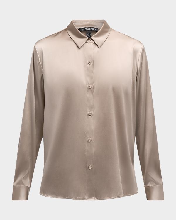 Emerald Satin Button Down Shirt Set