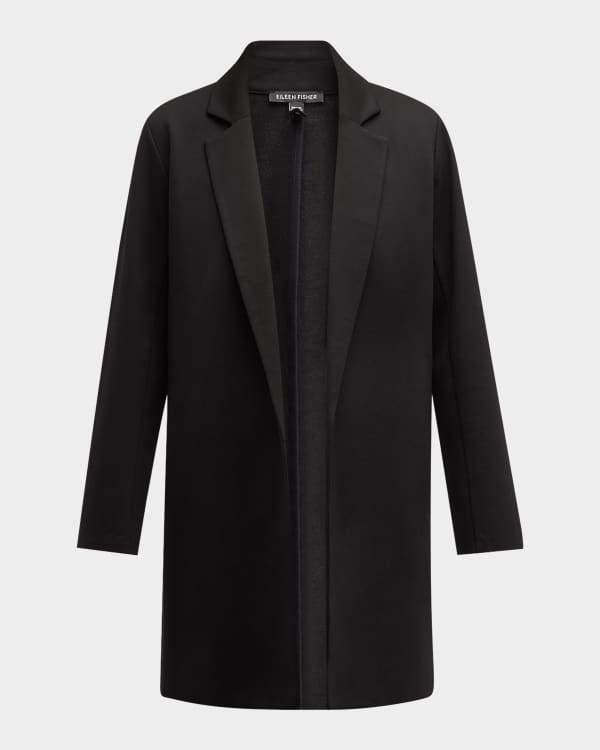 Eileen Fisher Stretch Crepe Stand Collar Long Jacket Petite Neiman Marcus
