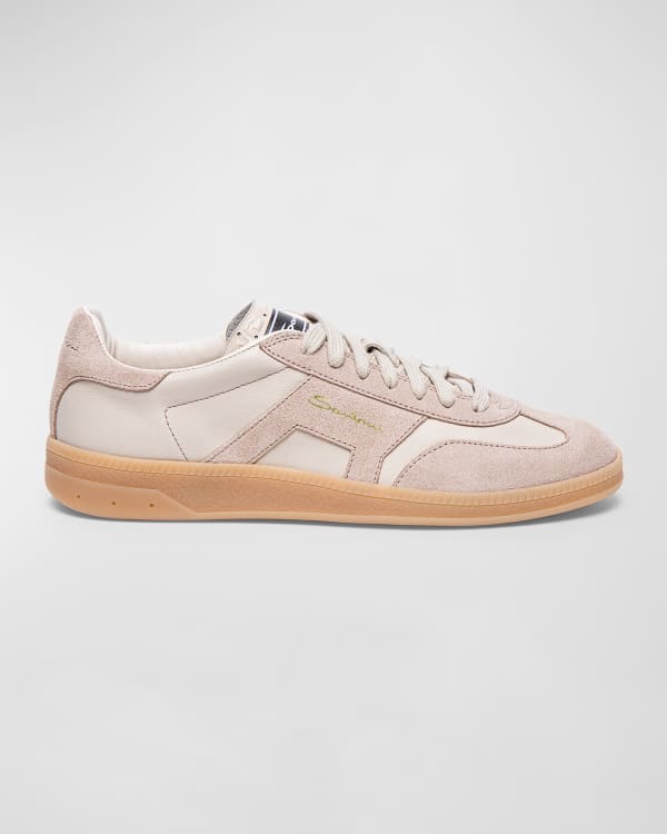 Taryn Rose Georgy Suede Low Top Sneakers with Faux Fur Neiman Marcus