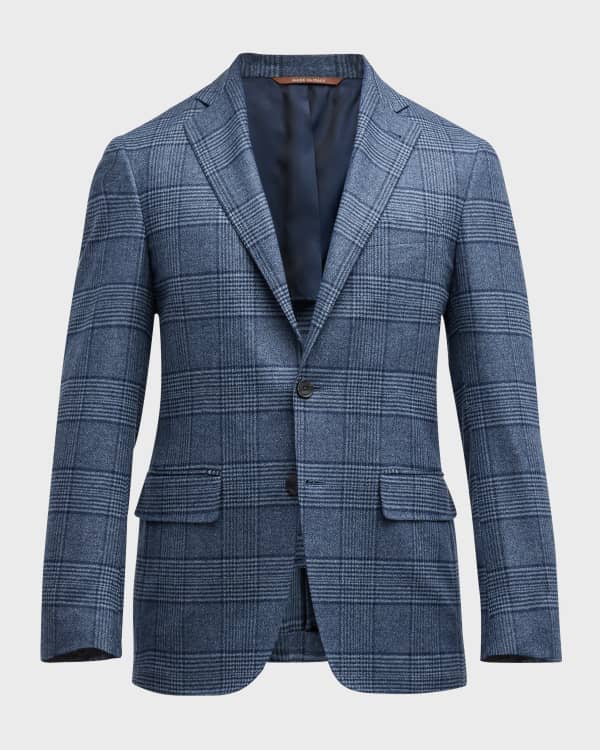 Canali Men s Soft Denim Blazer with Patch Pockets Neiman Marcus