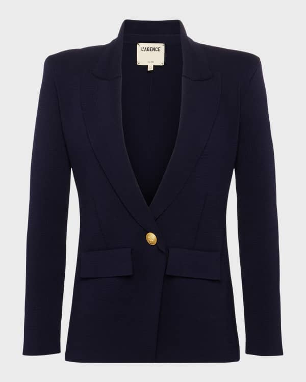 Theory Eco Sharkskin Double-Breasted Boy Jacket | Neiman Marcus
