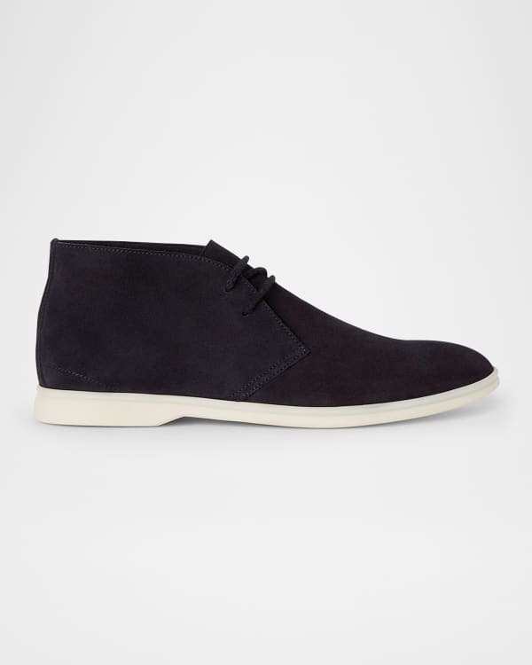 ロロピアーナ　トラビスウォーク　黒 Loro Piana Men's Open Walk Laceless Leather Chukka Boots | Neiman