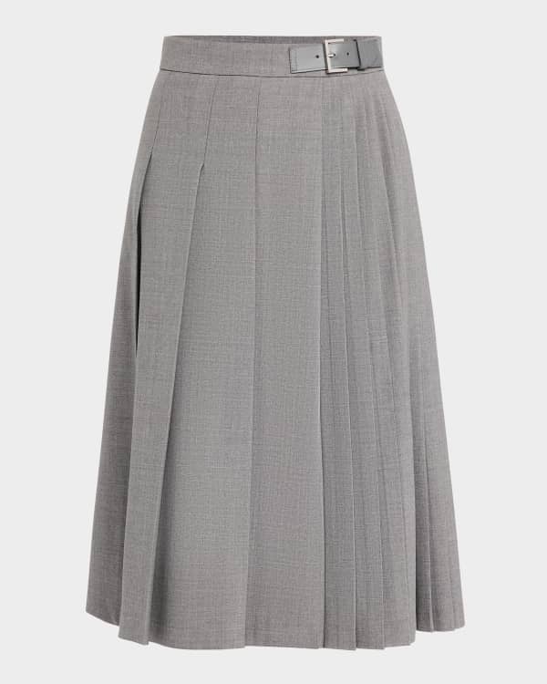 WE AR4 The Hutton Plaid Pleated Midi Skirt Neiman Marcus
