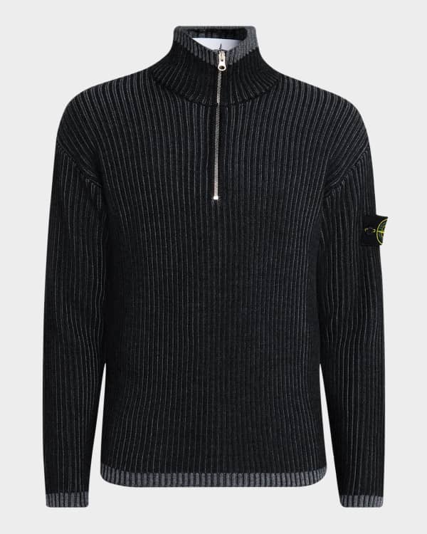 Stone Island Men's Knit Quarter-Zip Sweater | Neiman Marcus
