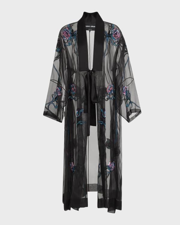 TSE Superfine Cashmere Beaded Open Duster Neiman Marcus