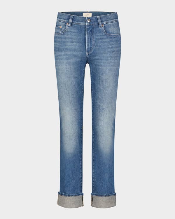 Mara Straight Mid Rise Instasculpt Ankle Jeans White Stripe - DL1961