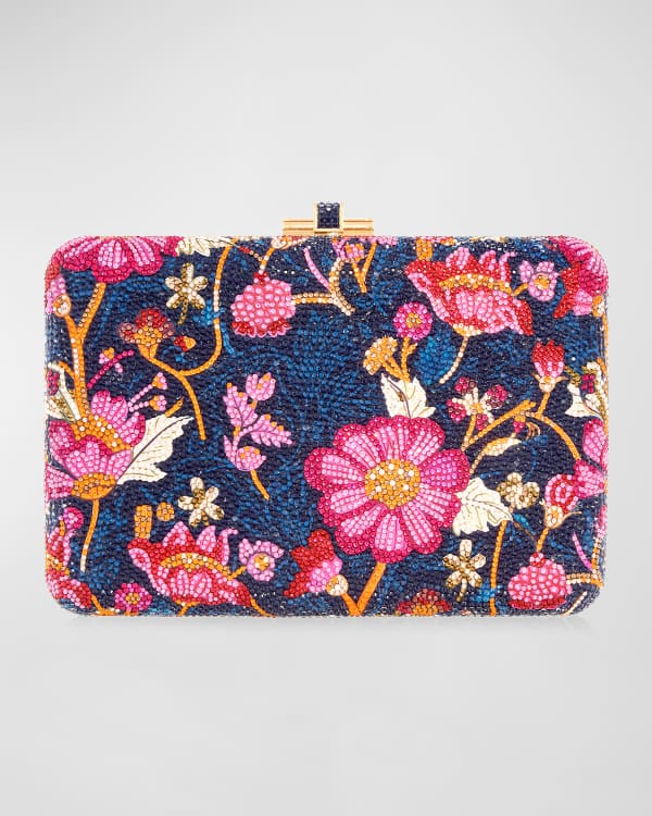 Judith Leiber Couture Dancing Floral Crystal Clutch Bag