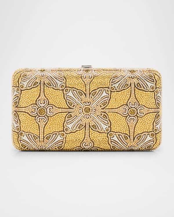 【美品】Louren flower jacquard clutch bag Black Designer Purse | Judith Leiber