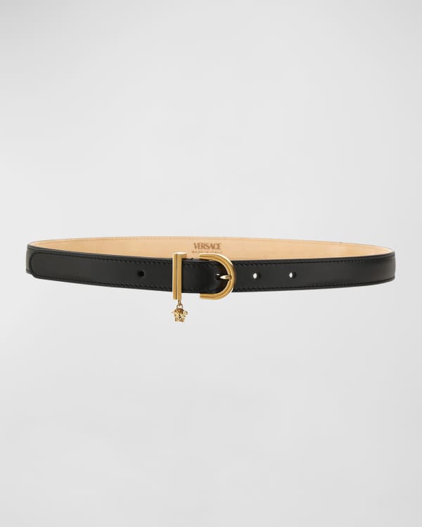 Baroque buckle leather belt discount