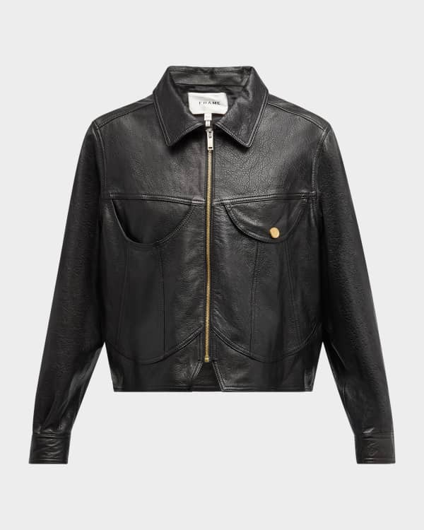 Eileen Fisher Stand Collar Faux Suede Jacket Neiman Marcus