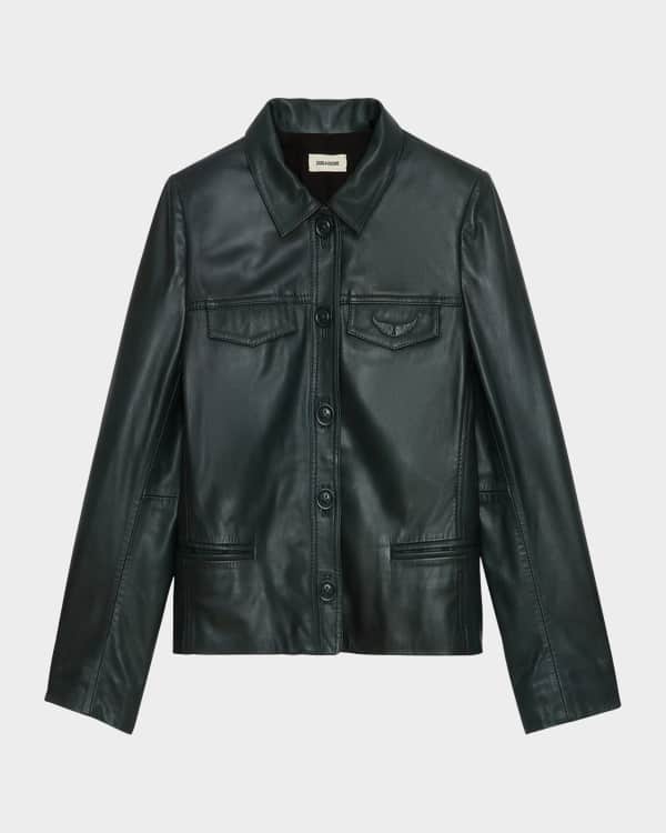 Elie tahari lamb leather jacket sales
